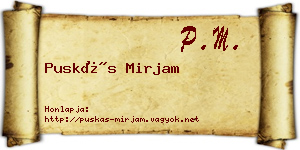 Puskás Mirjam névjegykártya